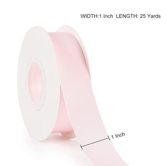 Baby pink satin ribbon 1" - 1mtr