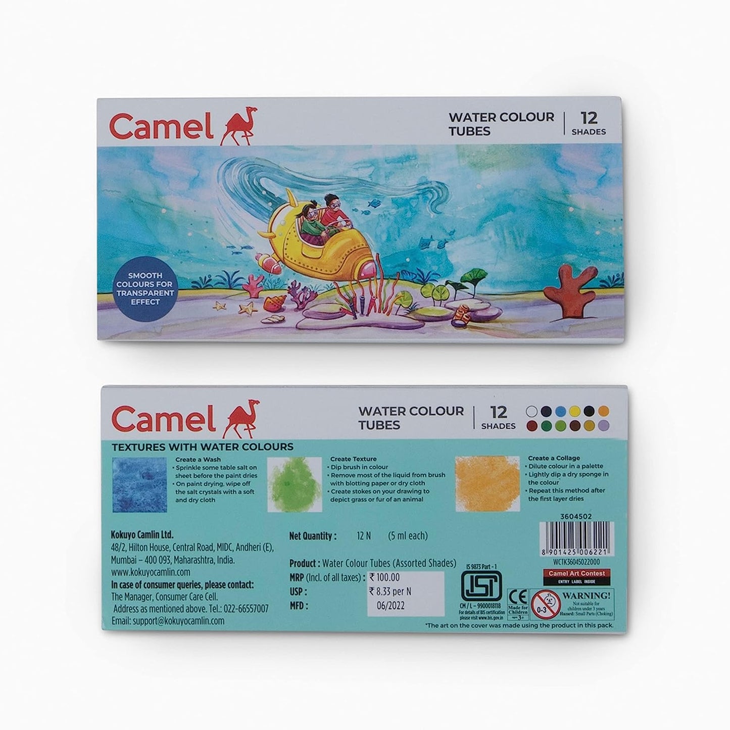 Camel Water Color Tube - Set of 12
