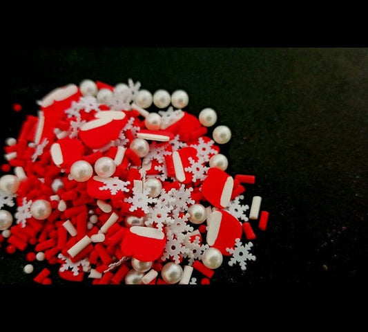 Christmas Stars & Socks Colored Clay Sprinkles 20g Bestow Charms