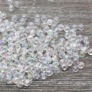 Clear Round Holographic Beads - 20g