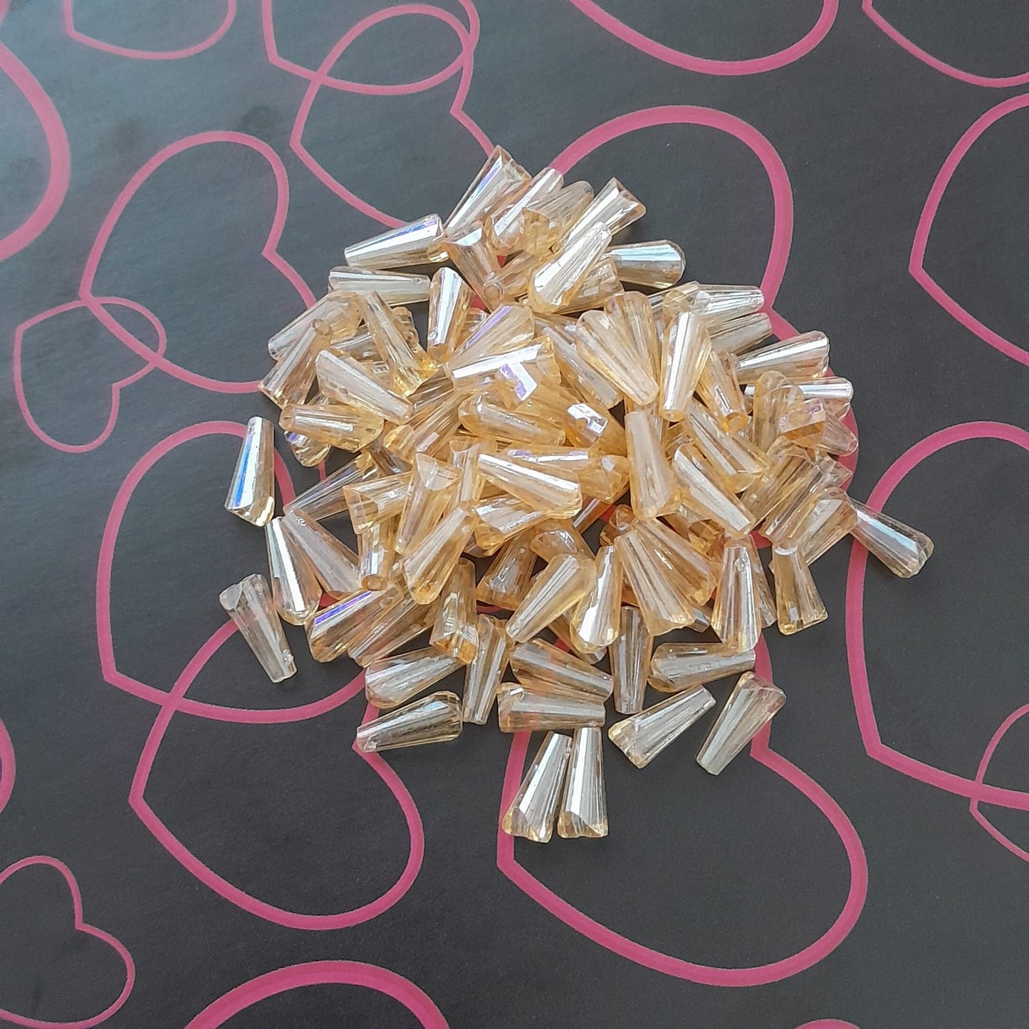 Crystal Cone Tube Beads