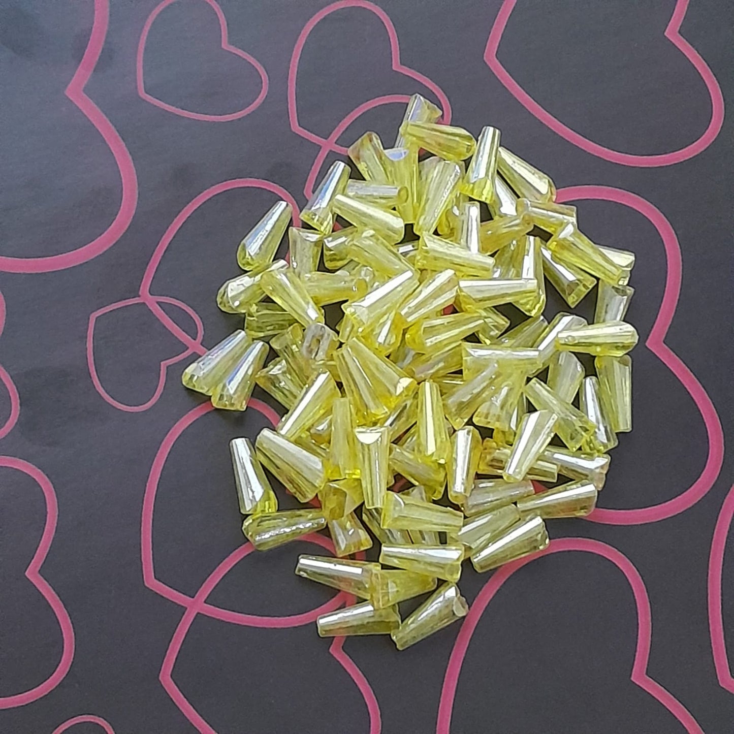 Crystal Cone Tube Beads