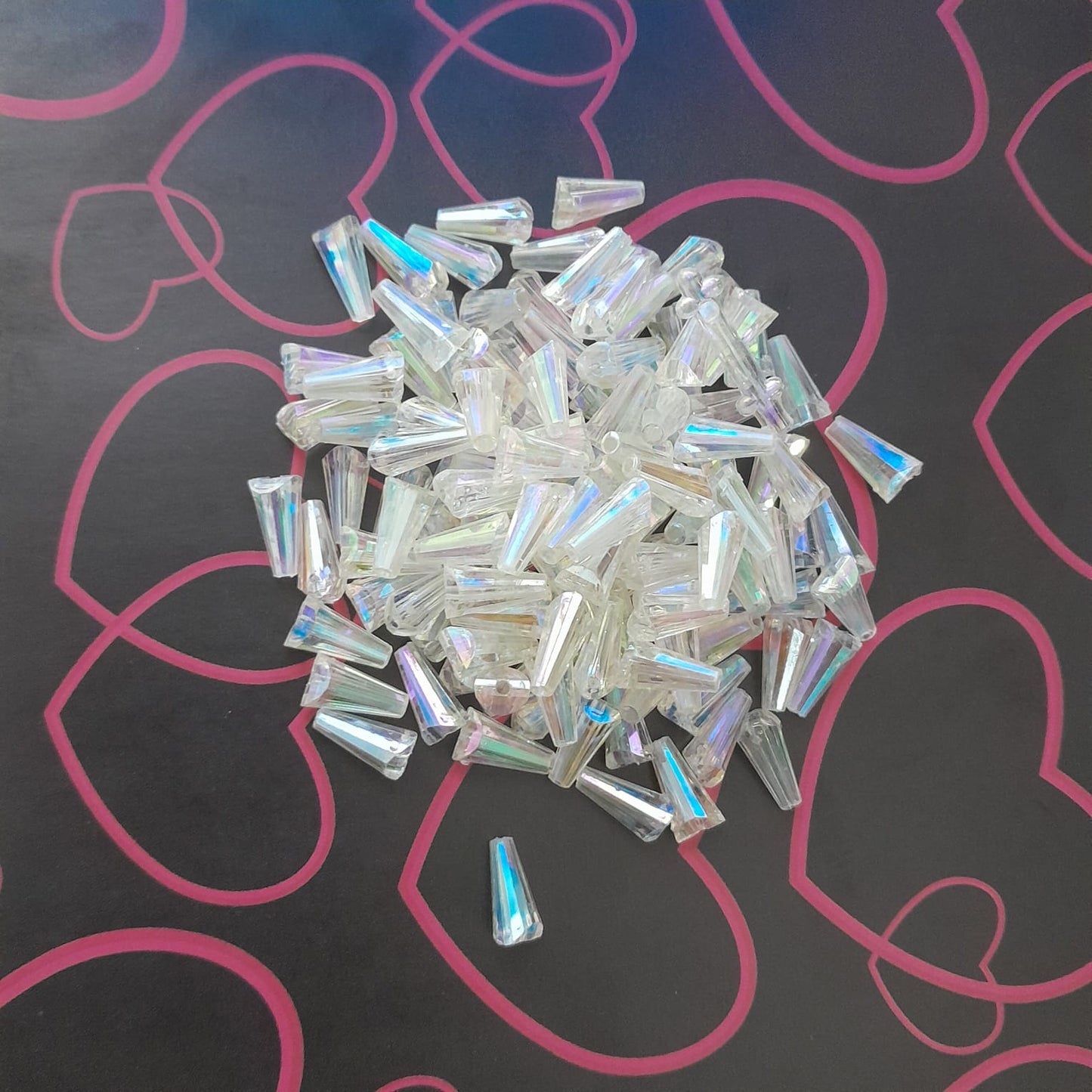 Crystal Cone Tube Beads