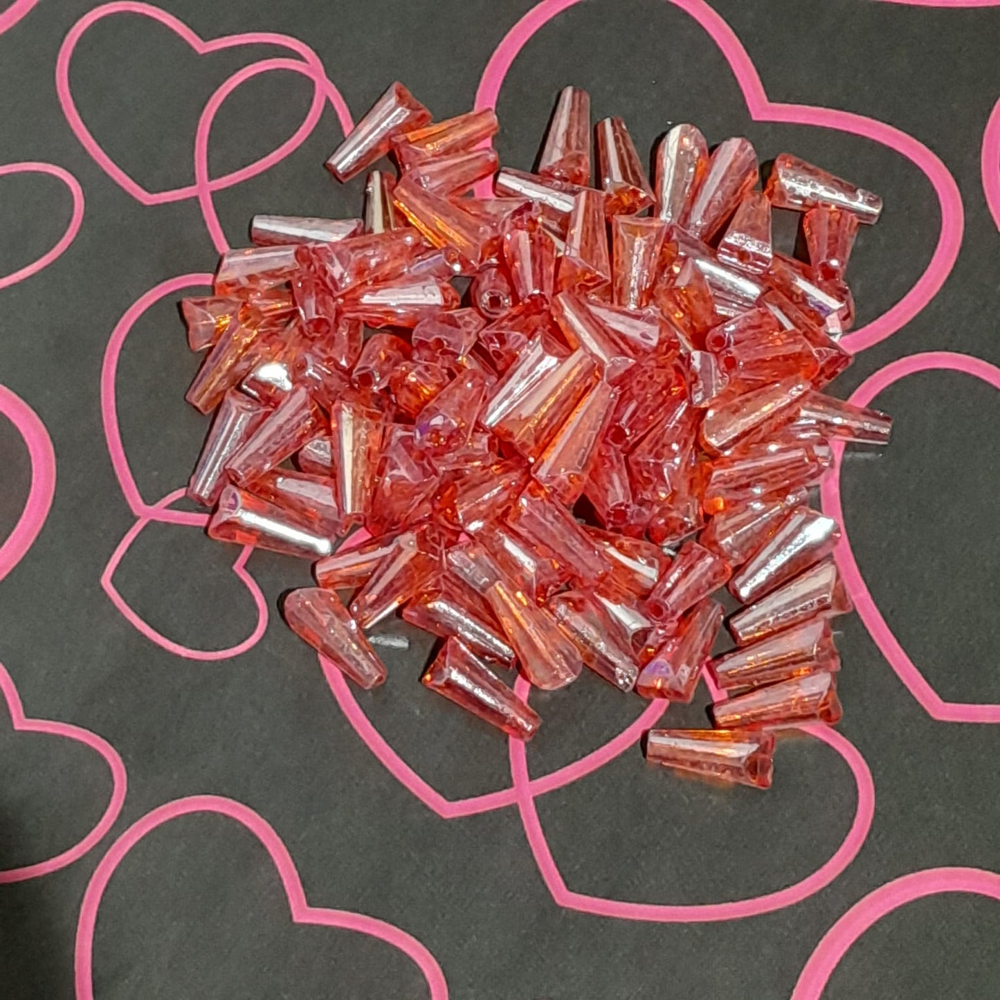 Crystal Cone Tube Beads