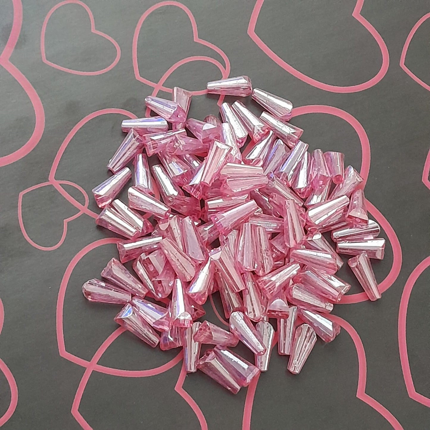 Crystal Cone Tube Beads