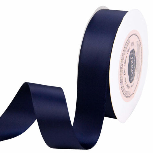 Dark blue satin ribbon 1" - 1mtr