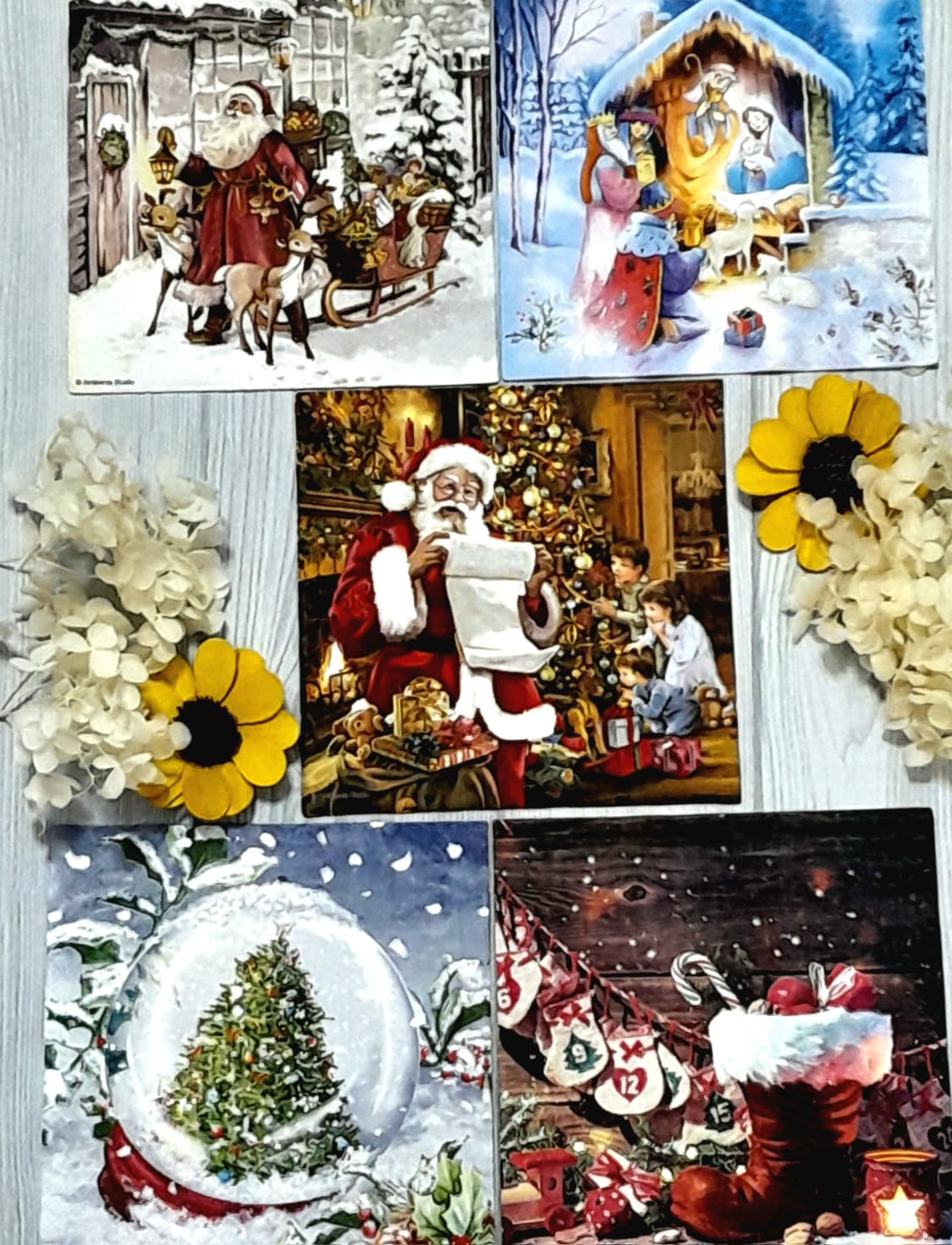 Decopage Christmas Theme - set of 5