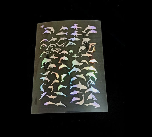 Dolphine Holographic Stickers | Cut and Paste Holographic Stickers Bestow Charms