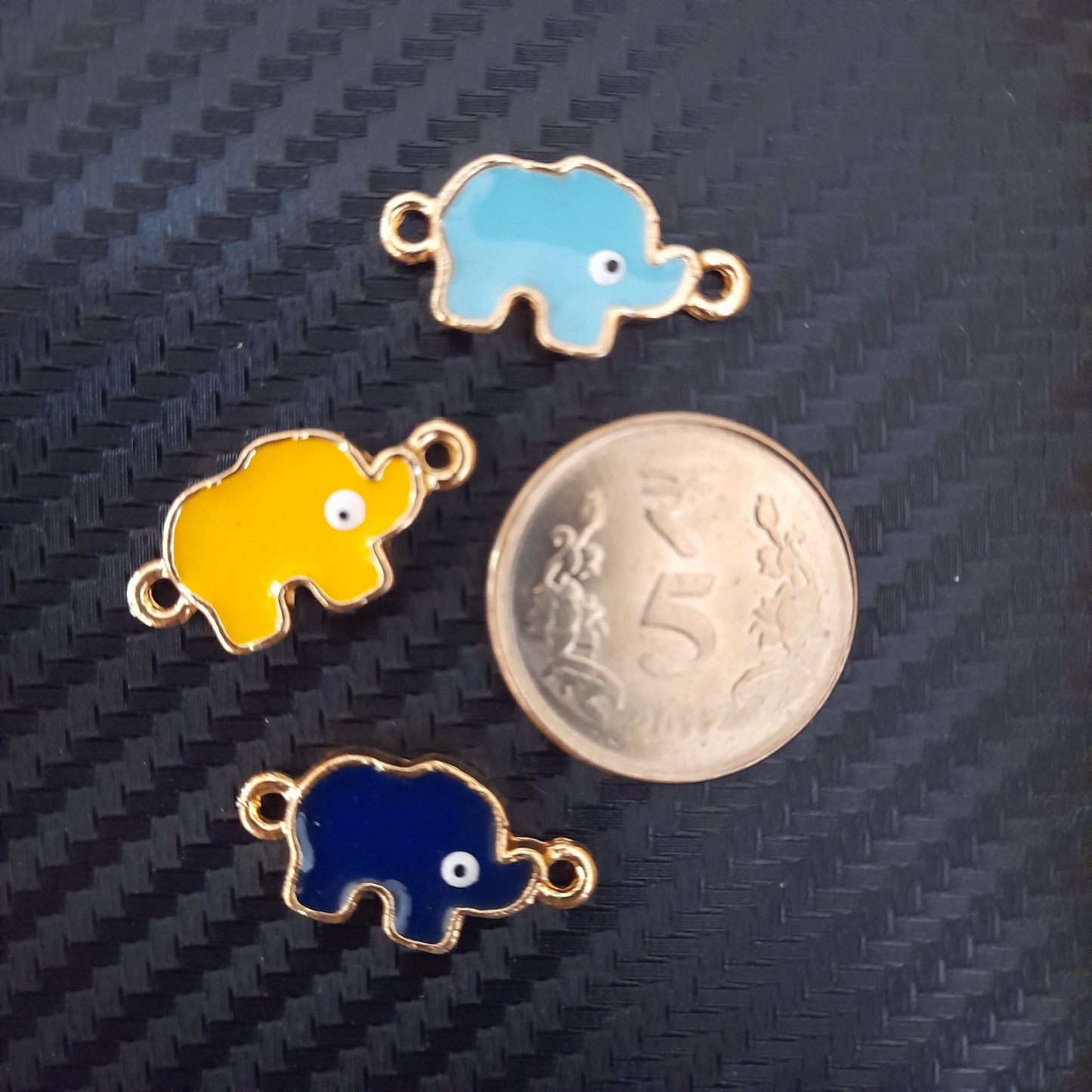 Elephants Mixed Colourful Metal Charms - Set Of 2 Bestow Charms