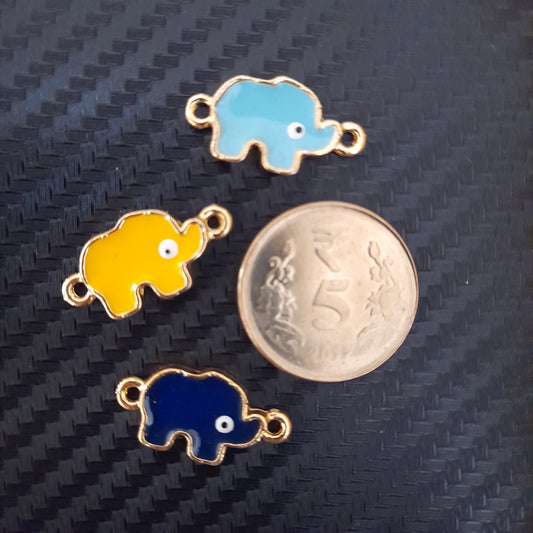 Elephants Mixed Colourful Metal Charms - Set Of 2 Bestow Charms
