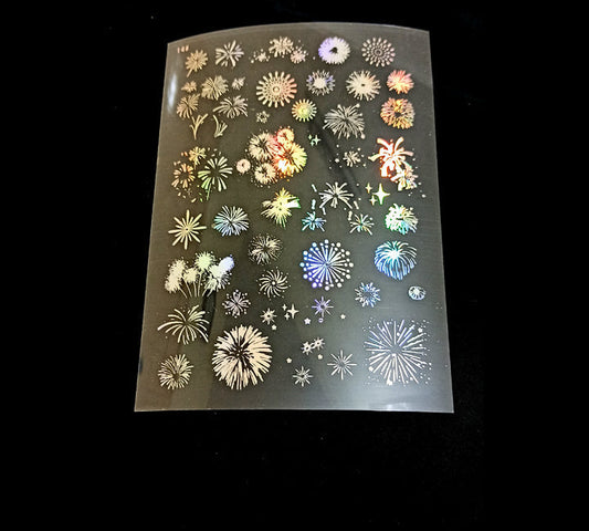 Fireworks Holographic Stickers | Cut and Paste Holographic Stickers | A5 size Bestow Charms