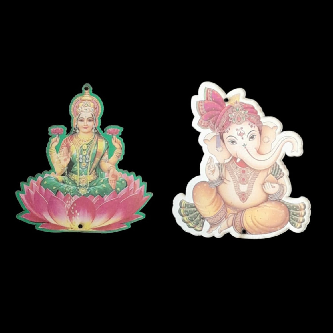 Ganesha And Lakshmi MDF Cut Printed