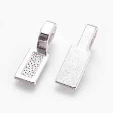 Glue on Pendant Bails - silver - Set of 2