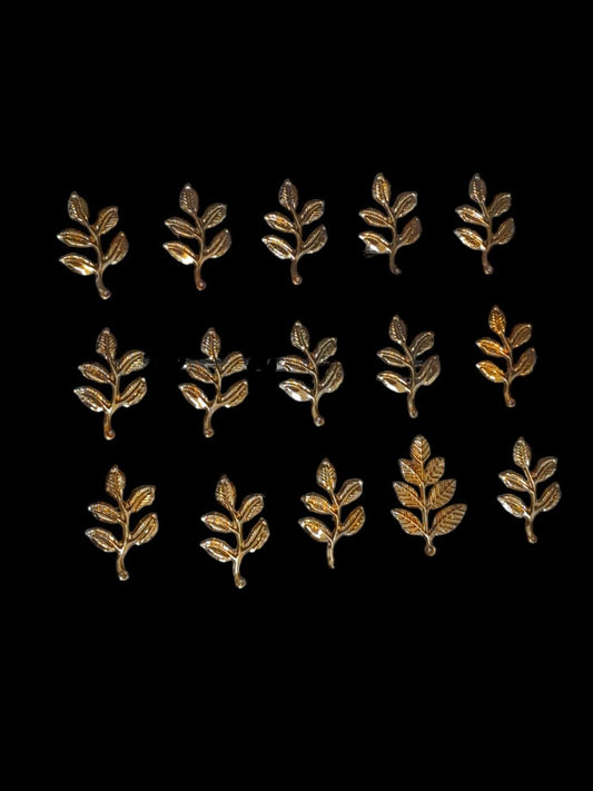 Gold metal leaf bunch- set of 15