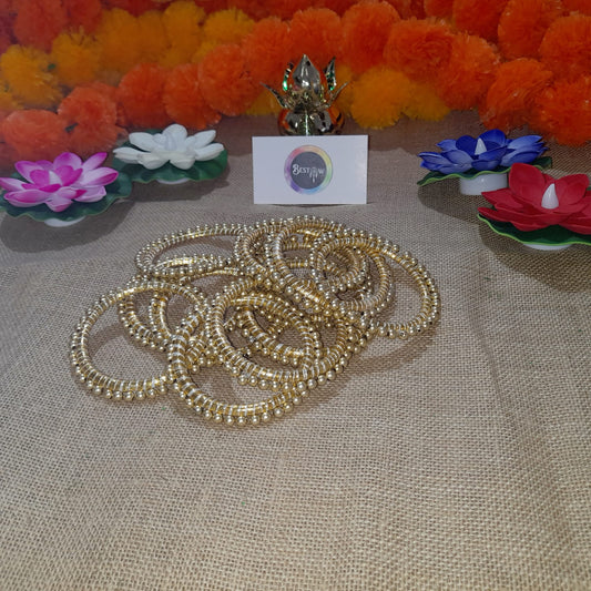 Golden beads bangle - 3"