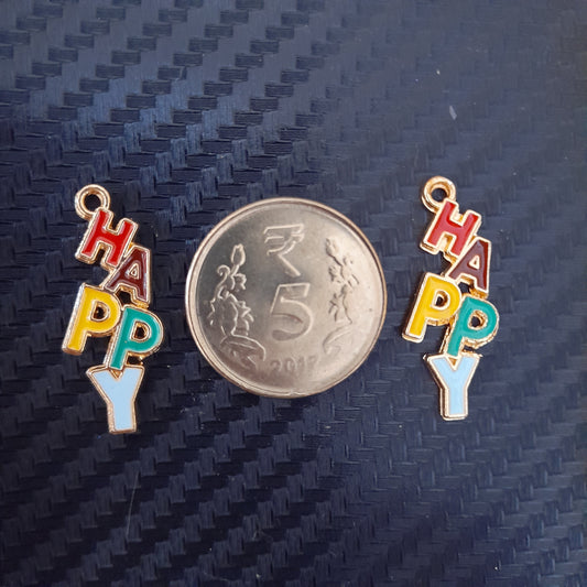 HAPPY Metal Charms - Set Of 2 Bestow Charms