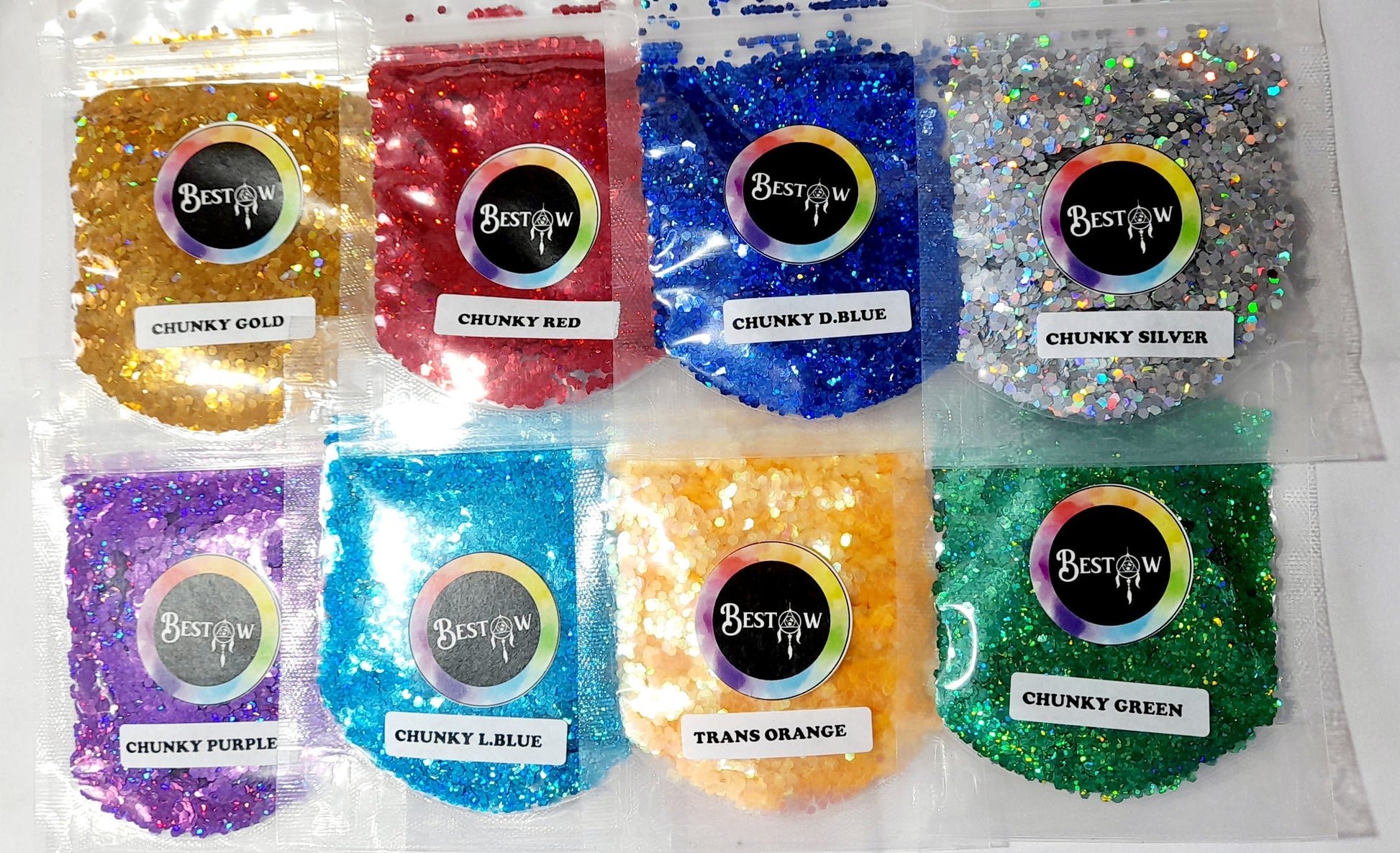 Hexagon Chunky Glitters | Glitter Combo 20gms Each Bestow Charms
