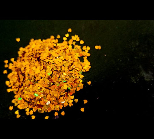 Holo Golden Hearts Glitter - 20gms | Shape Glitters Bestow Charms
