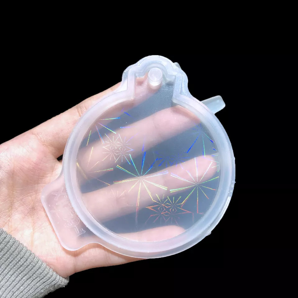 Holographic Christmas Round Hanging Molds Bestow Charms