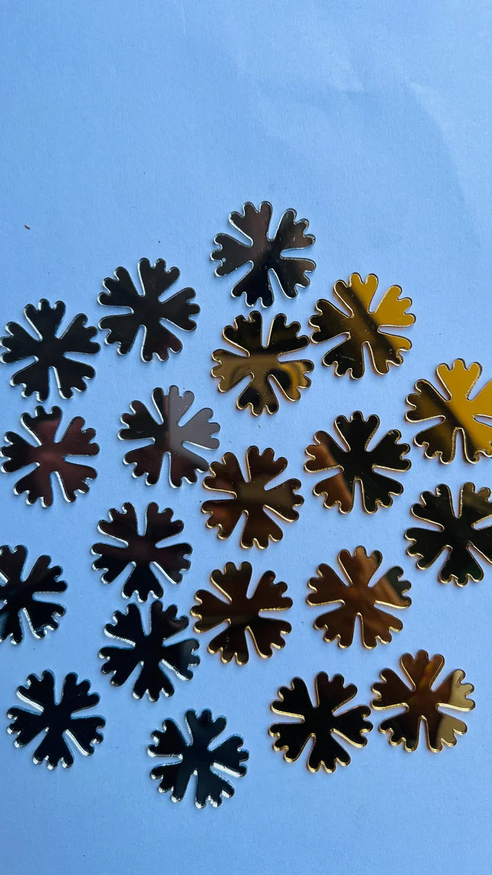 Gold Acrylic Mirror - Snow Flake