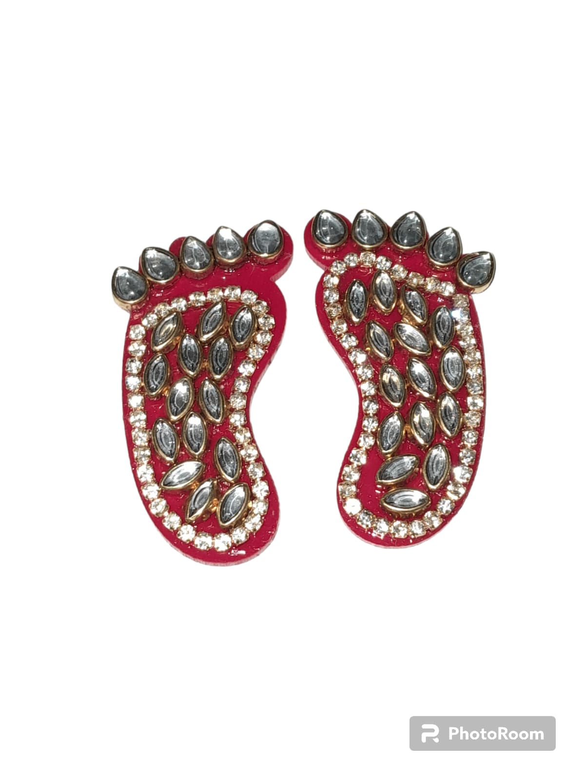 Krishna feet stone work - set of 2
