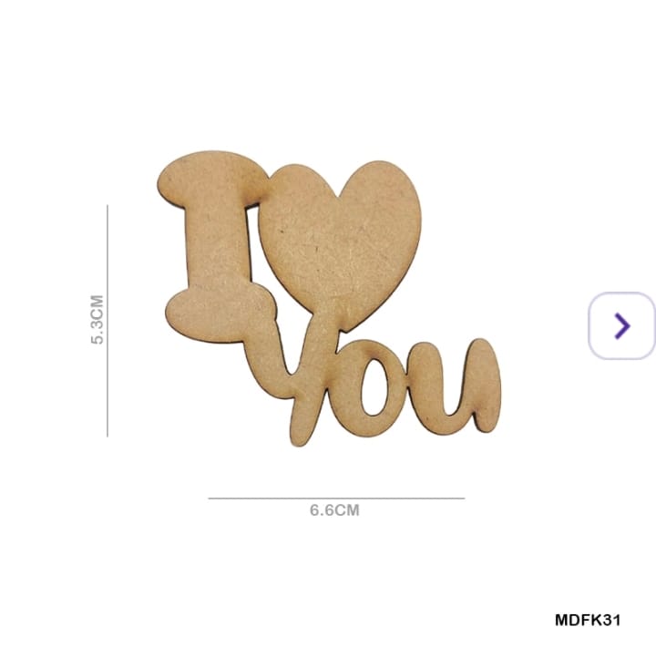 MDF Cut - I Love You