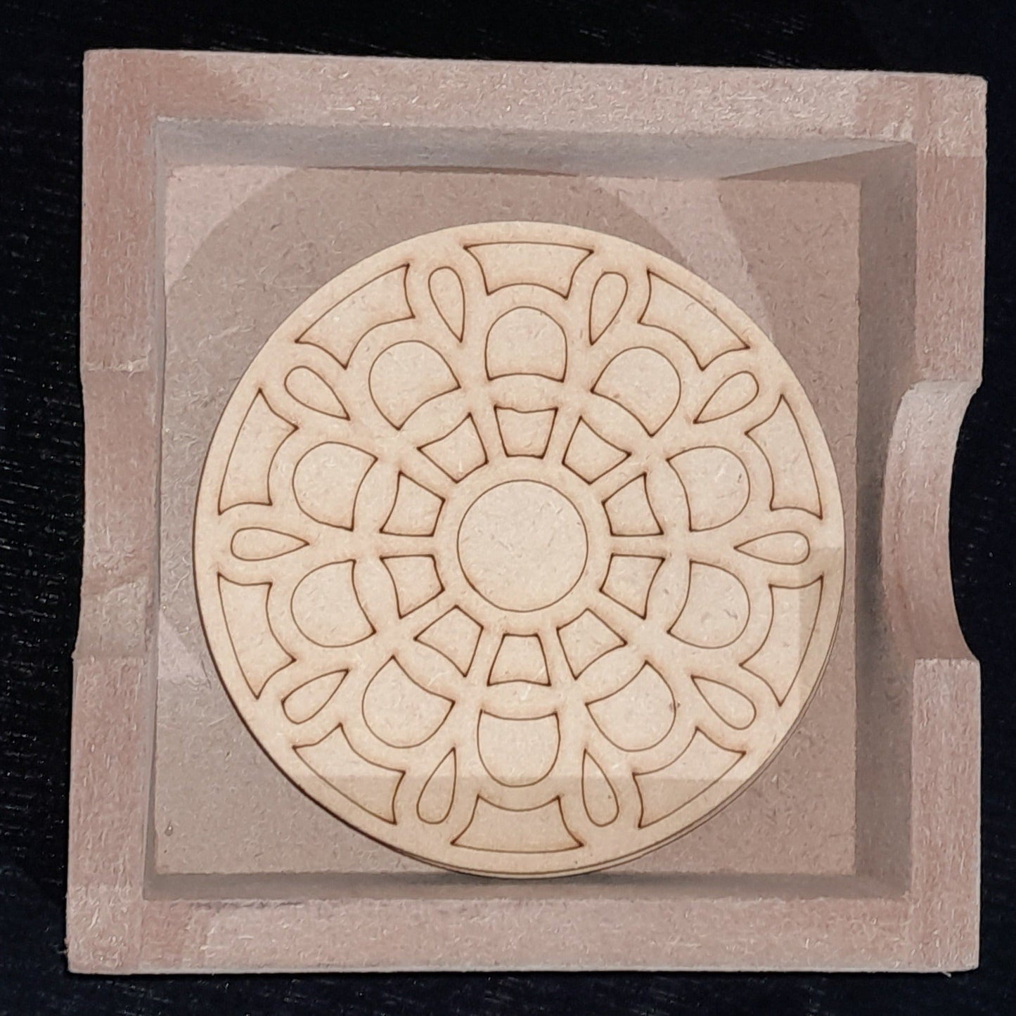 MDF Engraved Coaster with Open Box