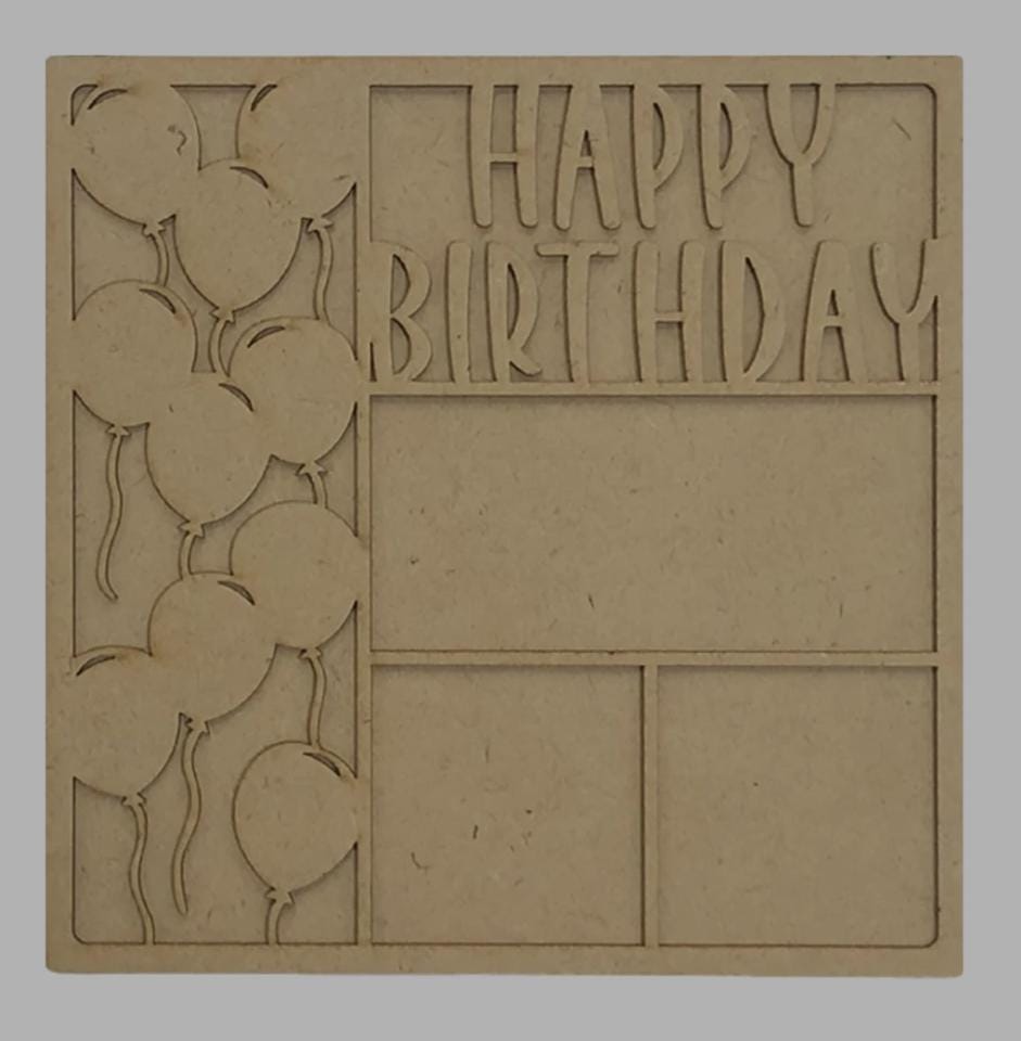 MDF Happy Birthday Photo Frame