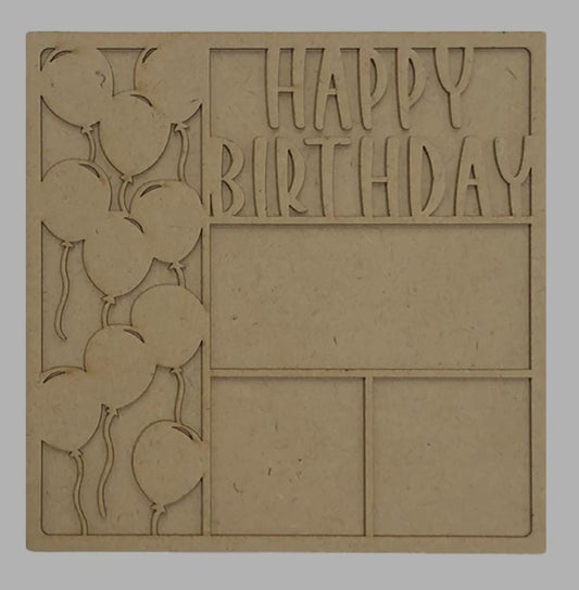 MDF Happy Birthday Photo Frame