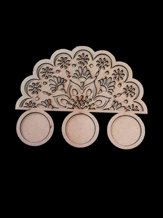 MDF Tea light holder with base - 8"X3mm