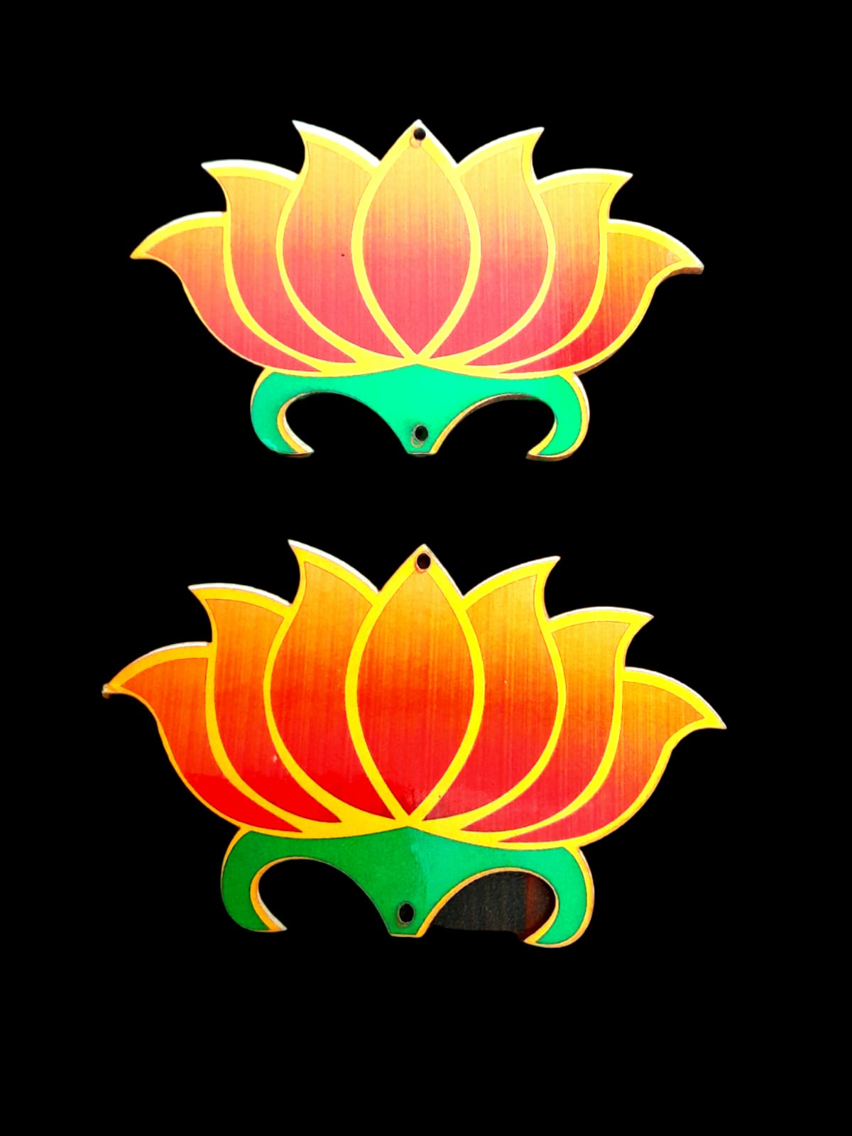 MDF orange Lotus - 3" Set of 2
