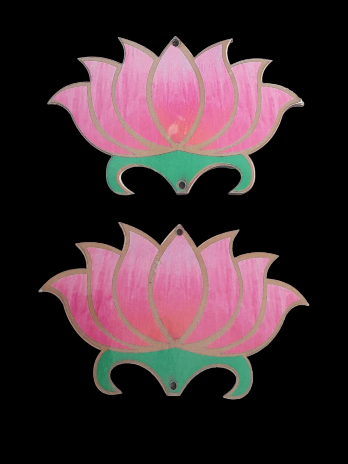 MDF pink Lotus - Set of 2