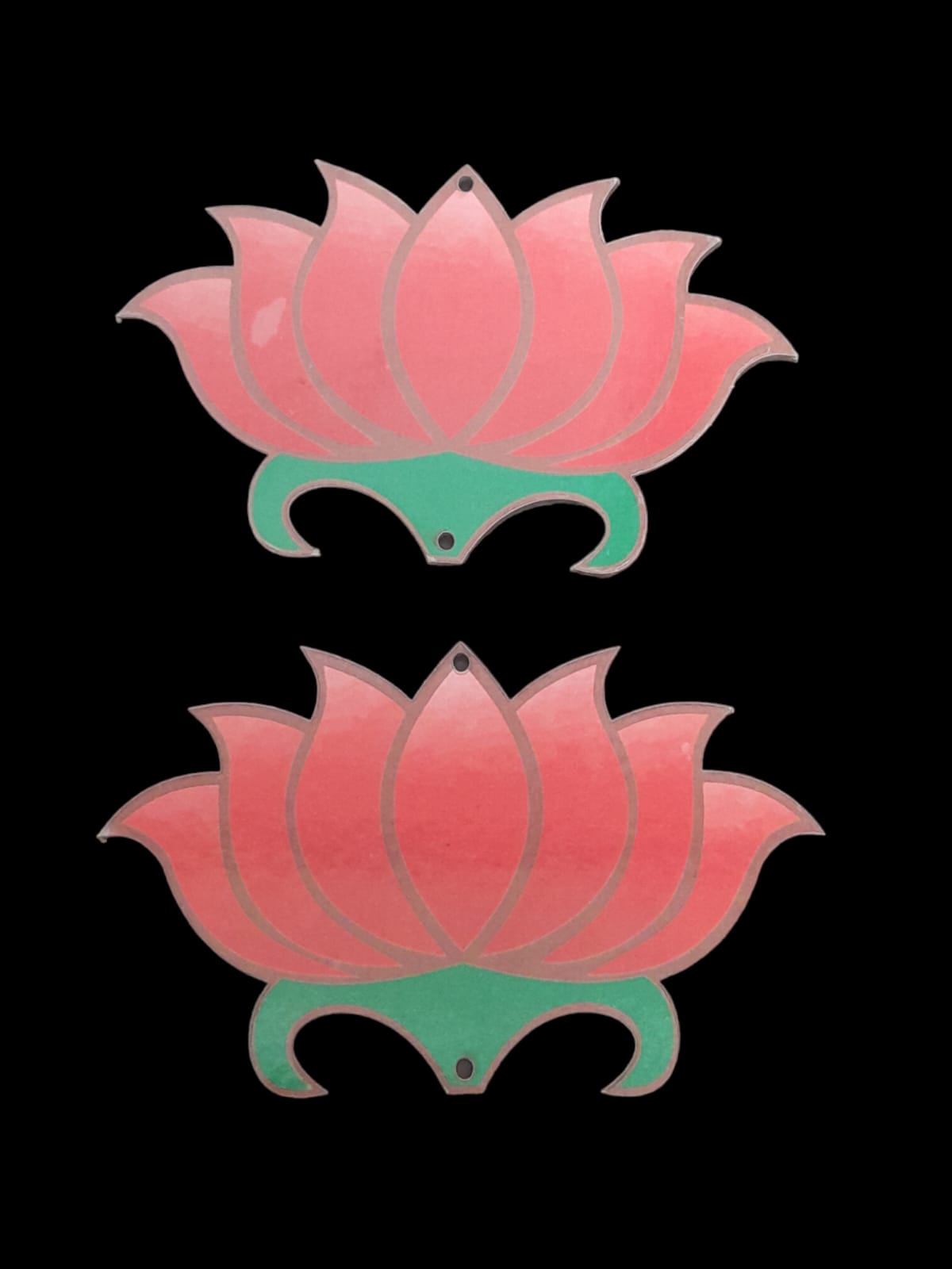 MDF red Lotus - 4" - Set of 2