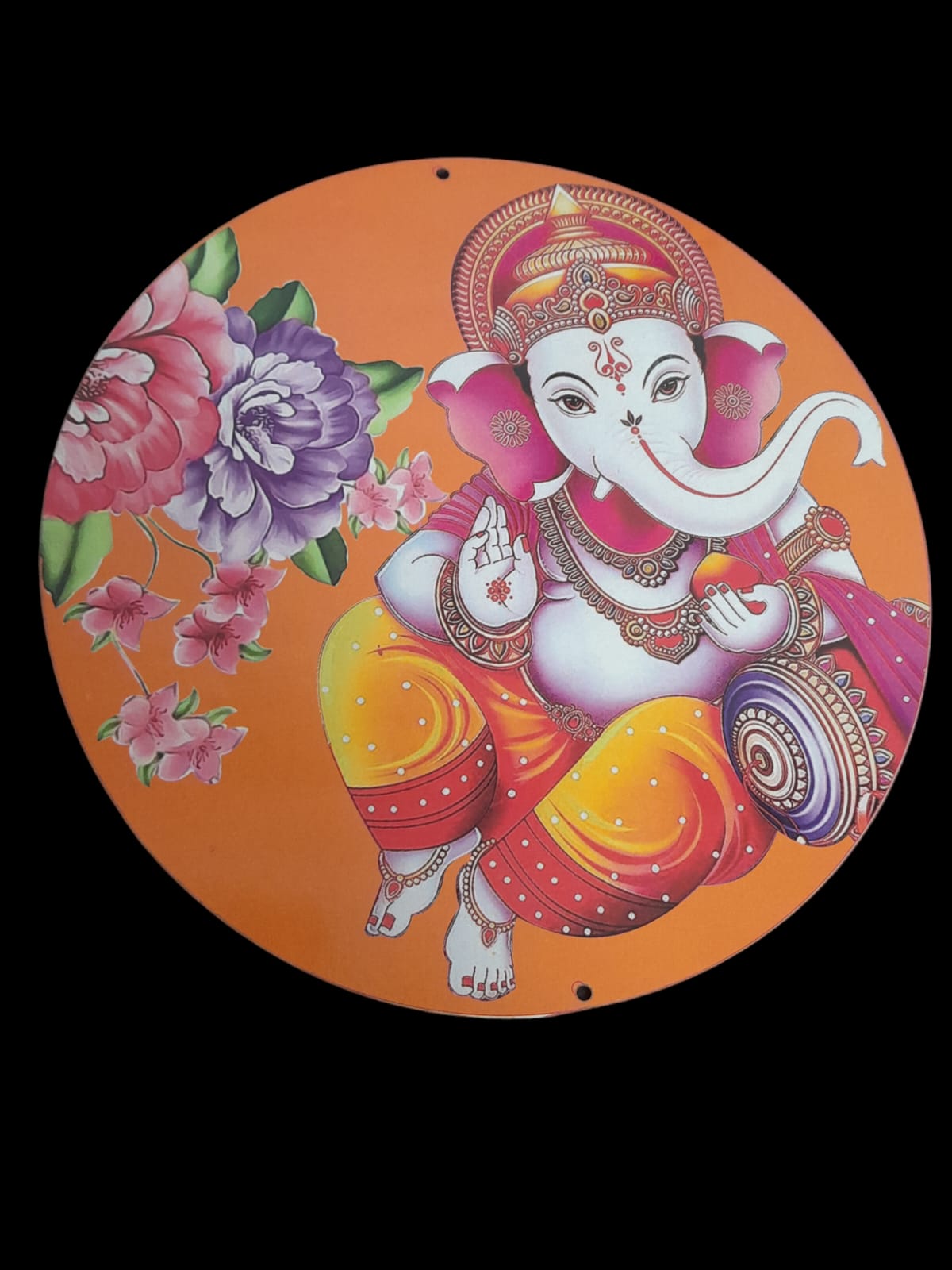 MDF round Print 6" - ganesha
