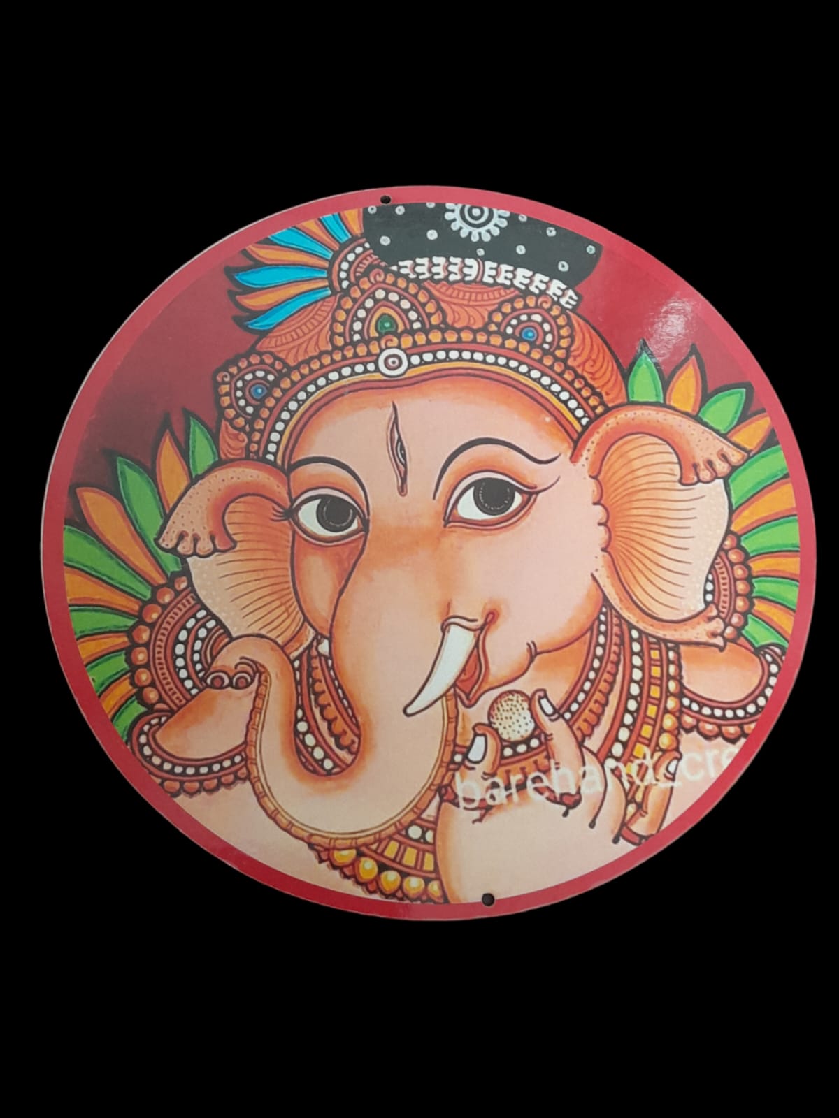 MDF round Print 6" - ganesha face