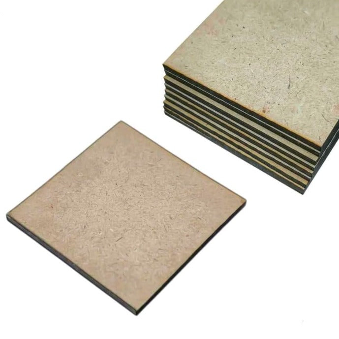 MDF square base  3" - set of 10