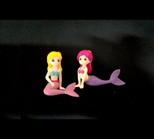 Mermaid Miniatures | Set of 2 Resin Mermaids | for Tray Gardening | Landscaping | Bonsai Decoration Bestow Charms