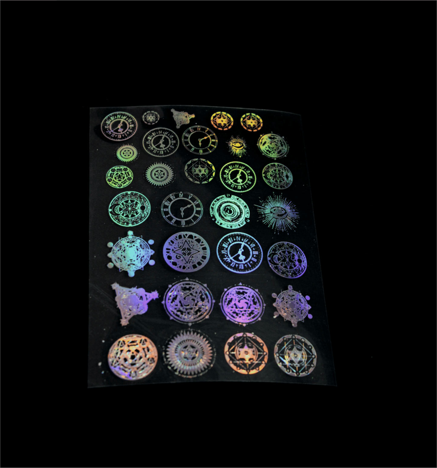 Mini Chakras Holographic Stickers | Cut and Paste Holographic Stickers |A5 Size Bestow Charms