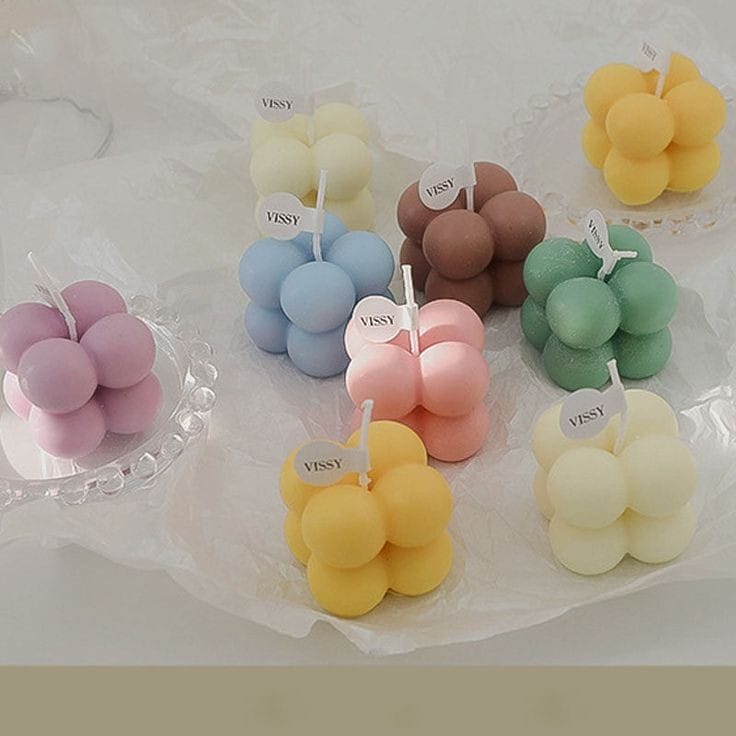 Mini Cube Bubble Candle - Set Of 6
