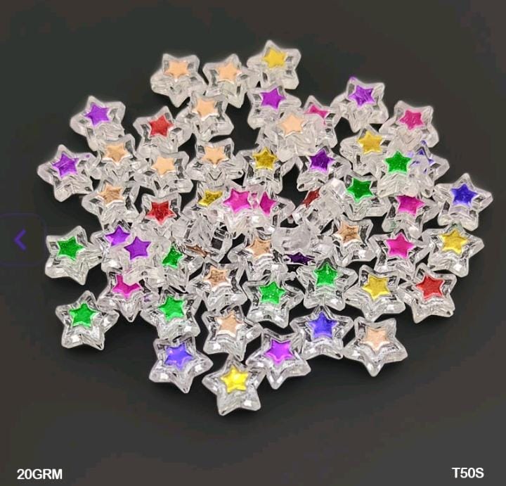 Multicolor Trans Star Beads - 20g