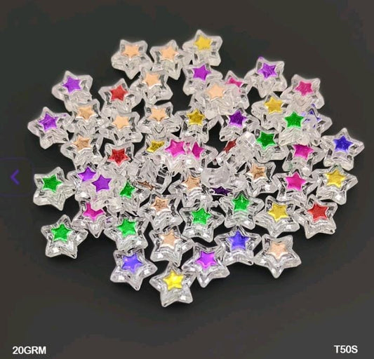 Multicolor Trans Star Beads - 20g