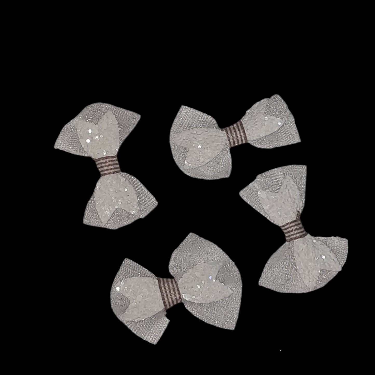 Net Bows with Glitter - set of 4