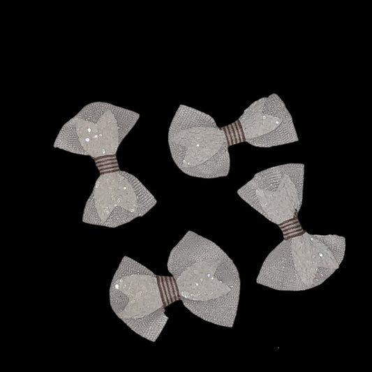 Net Bows with Glitter - set of 4