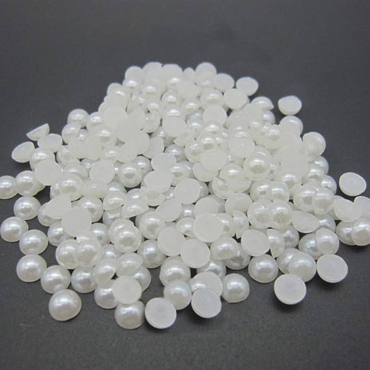 Pearl flat round beads - 0.5cm