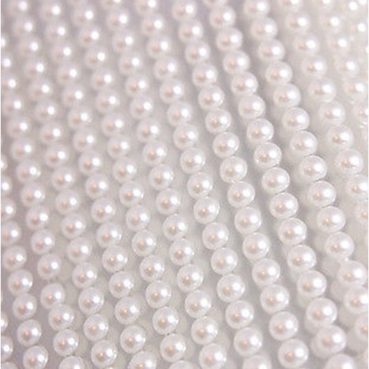 Pearl flat round dot beads - 3mm