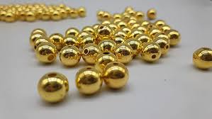 Plastic gold round beads