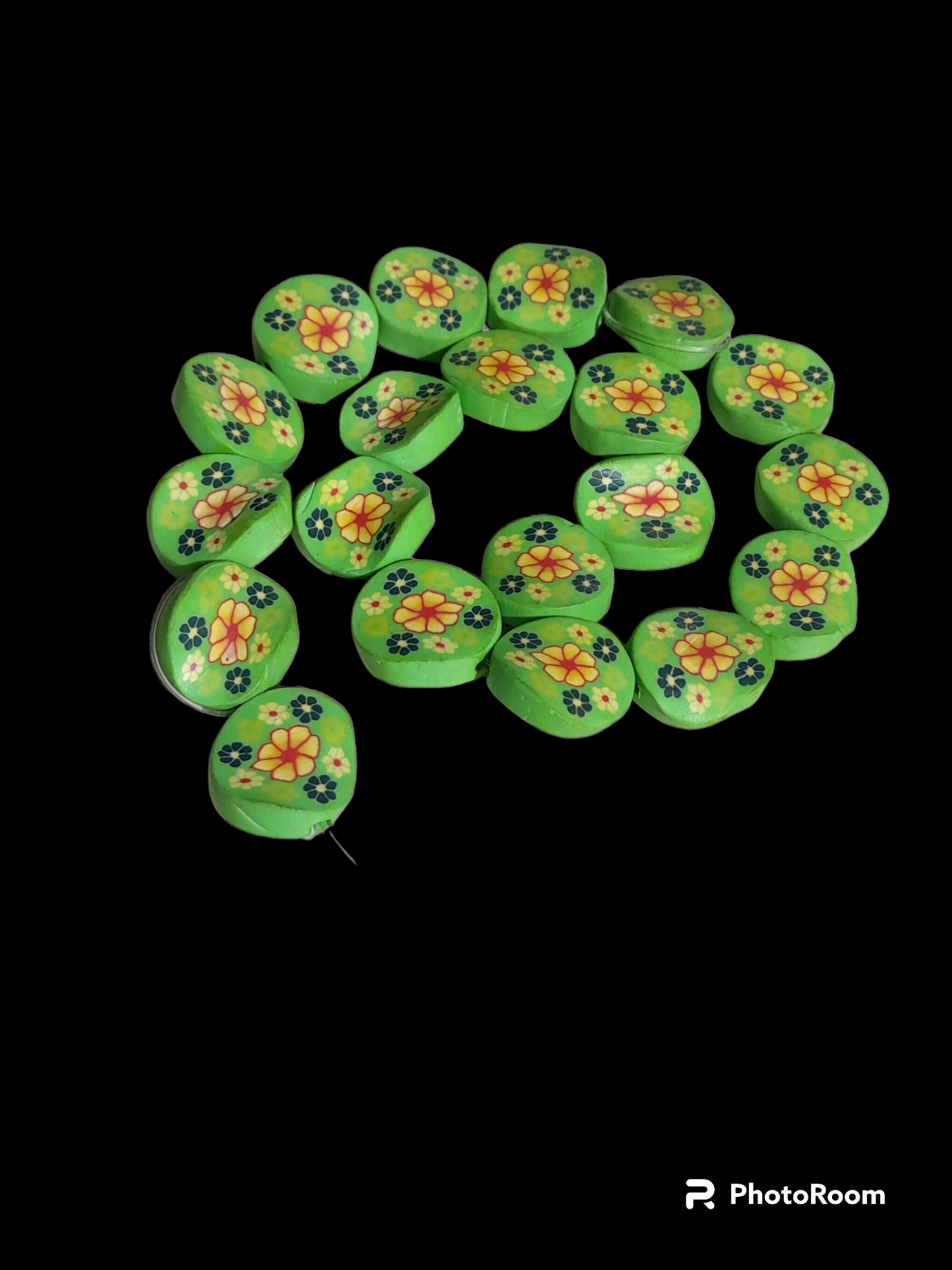 Polymer Beads - Flat Floral