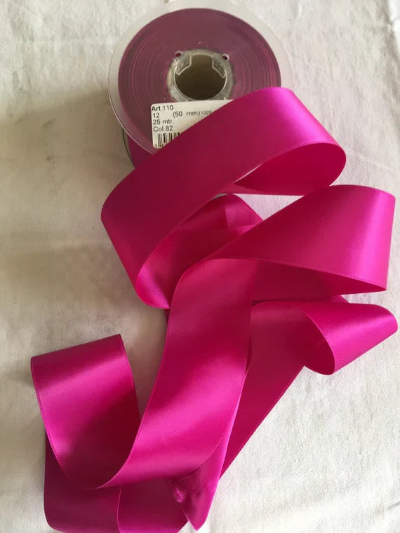 Rani pink satin ribbon 1" - 1mtr
