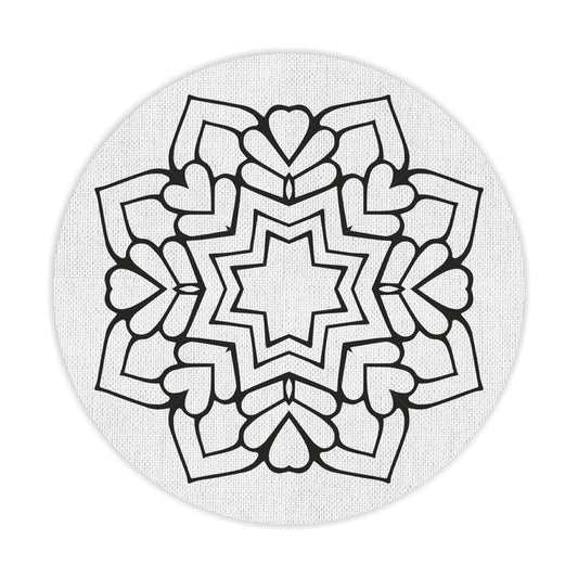 Round Mandala Canvas painting and DIY -12'