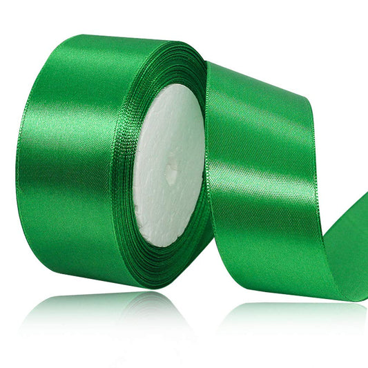 Royal green satin ribbon 1" - 1mtr